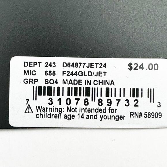 Scroll Earring NWT Jet Black Gold tone by Dilliards Casual Everyday Earrings - Picture 4 of 7